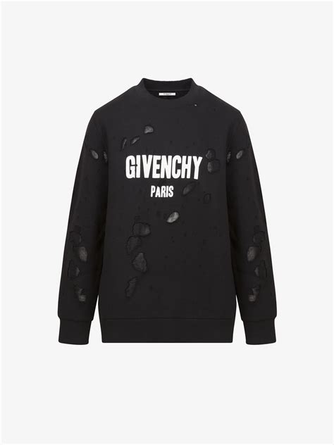 givenchy paris sweatshirt destroyed